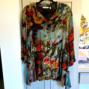 XL Soft Surroundings floral tunic/blouse